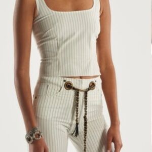 Miaou pinstripe Charlotte corset tank top